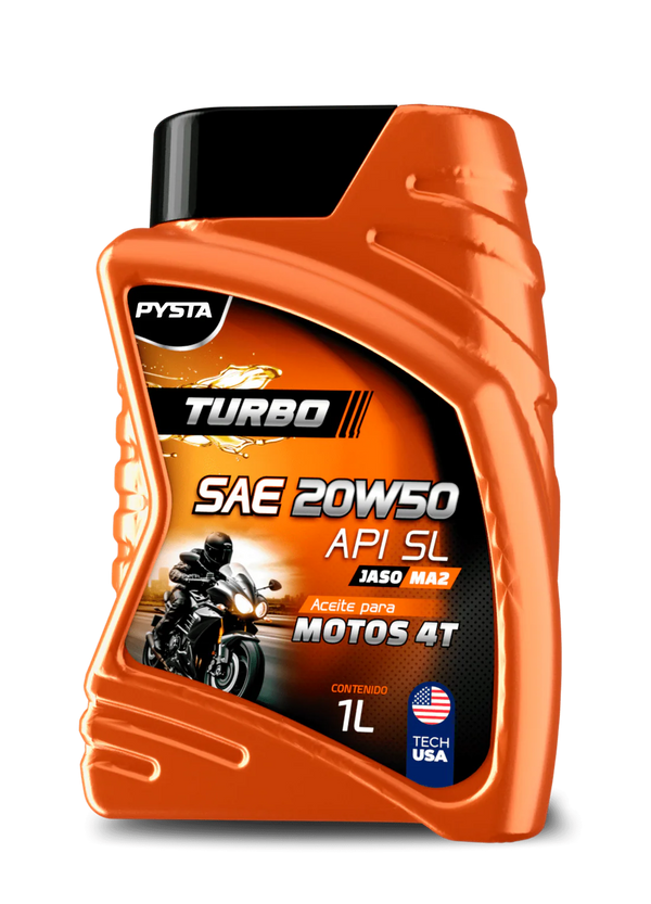 PYSTA Turbo Motos 4T SAE 20W50 API SL - Aceite para Moto 1L